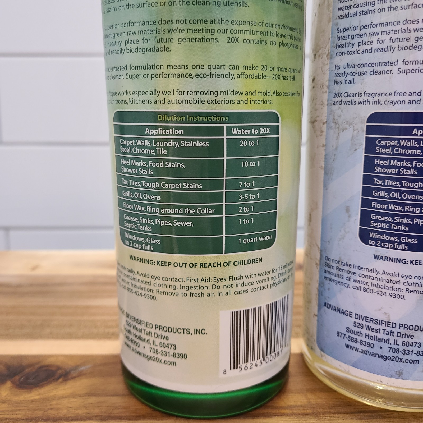 ADVANAGE 20X Multi-Purpose Cleaner Clear & Green Apple 2 Pack Concentrate NEW