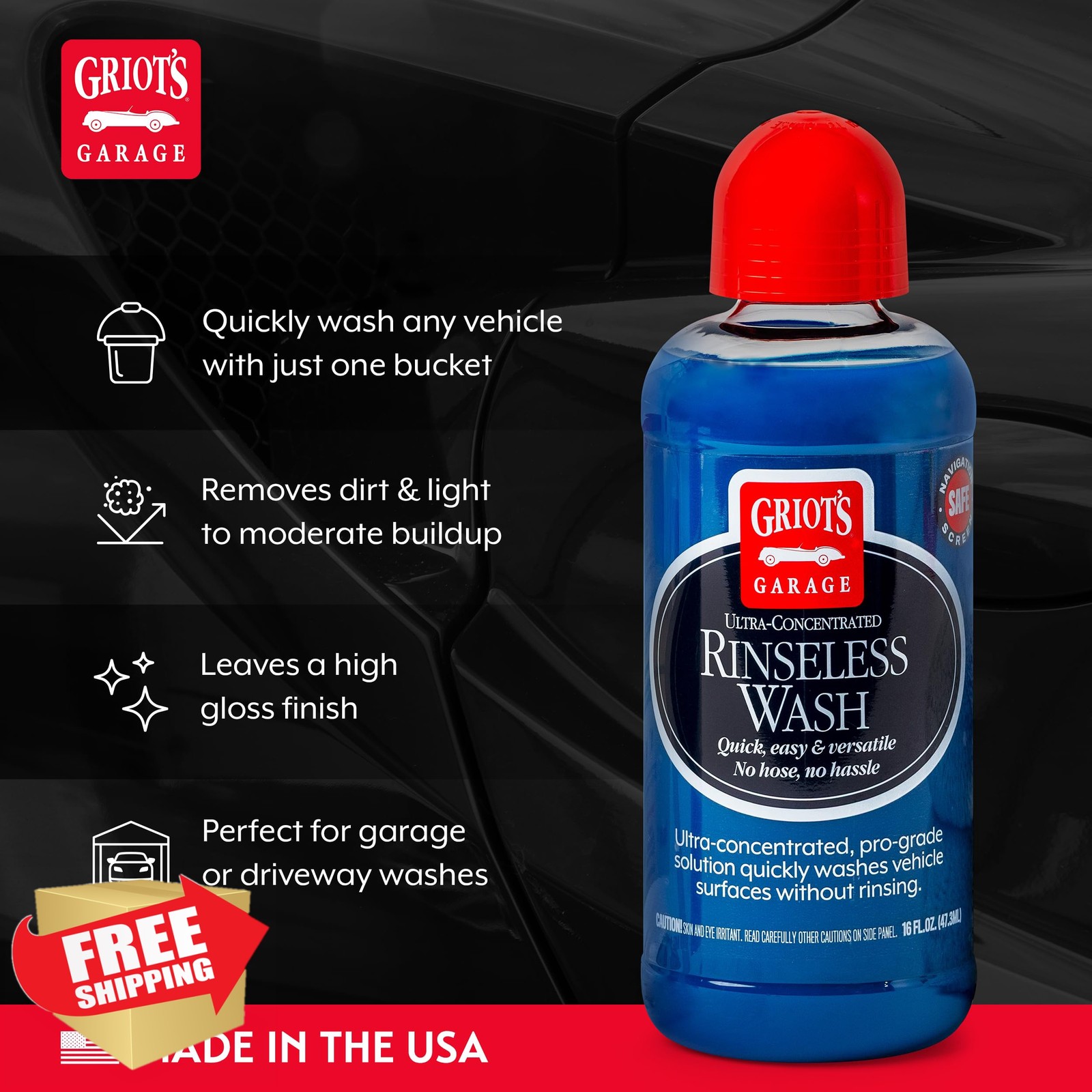 Griot’s Garage Rinseless Wash 16 oz Car Cleaner