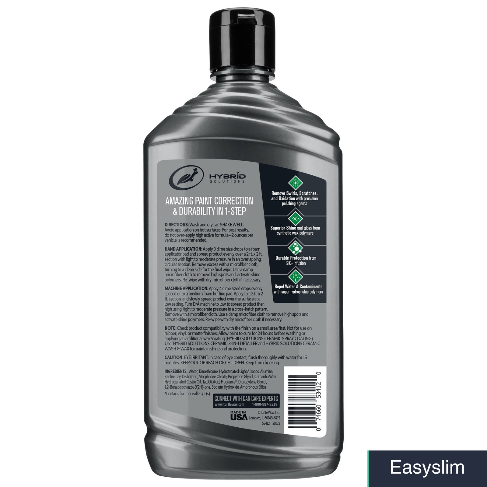 Car Polish Wax Ceramic 14 oz Light Scratch Remover Water Beading