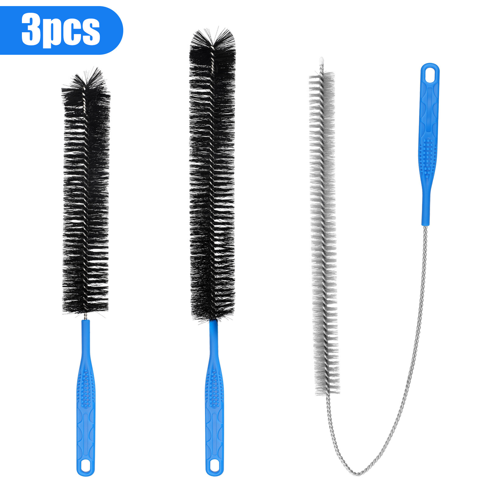 3PCS Bendable Drain Hair Cleaner Brush Long Pipe Sink Sewer Cleaning Dredge Tool