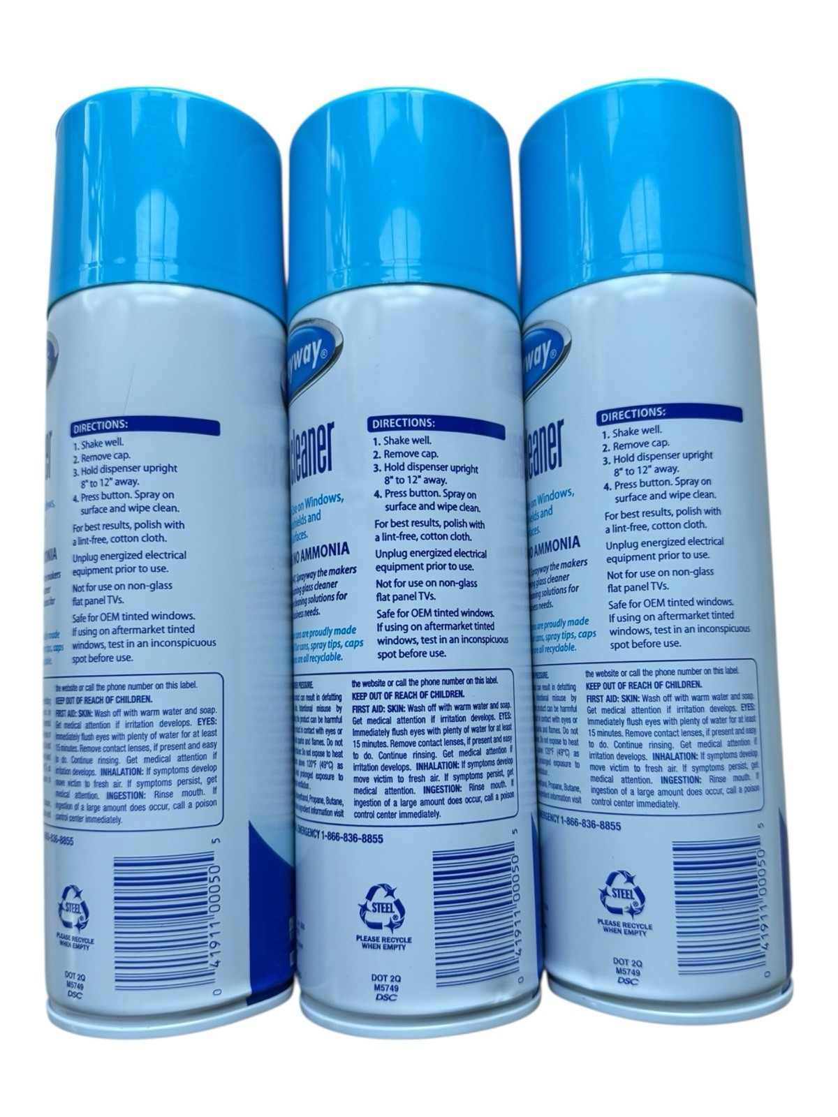 3 Pack Sprayway Glass Cleaner Foaming Action Ammonia Free – 3 x 19 oz