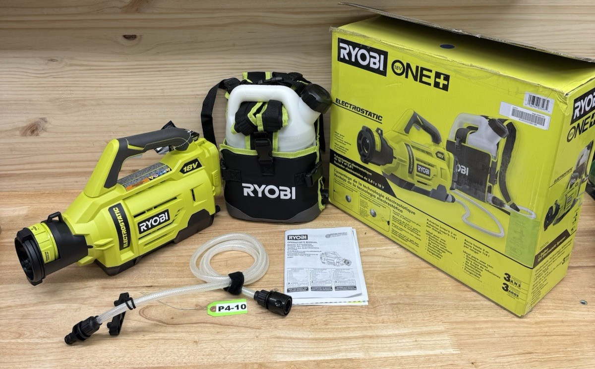 LOT OF (2) RYOBI P2807 ONE+ 18V Electrostatic 1 Gal. Sprayer- Tool Only P4-10