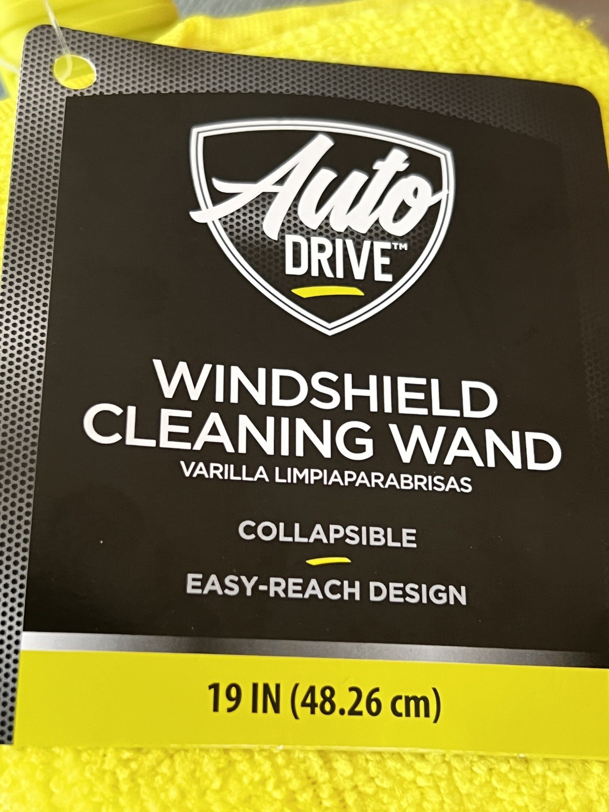 Windshield Cleaning Wand Pivoting Head 19In Reach Streak Free Microfiber New