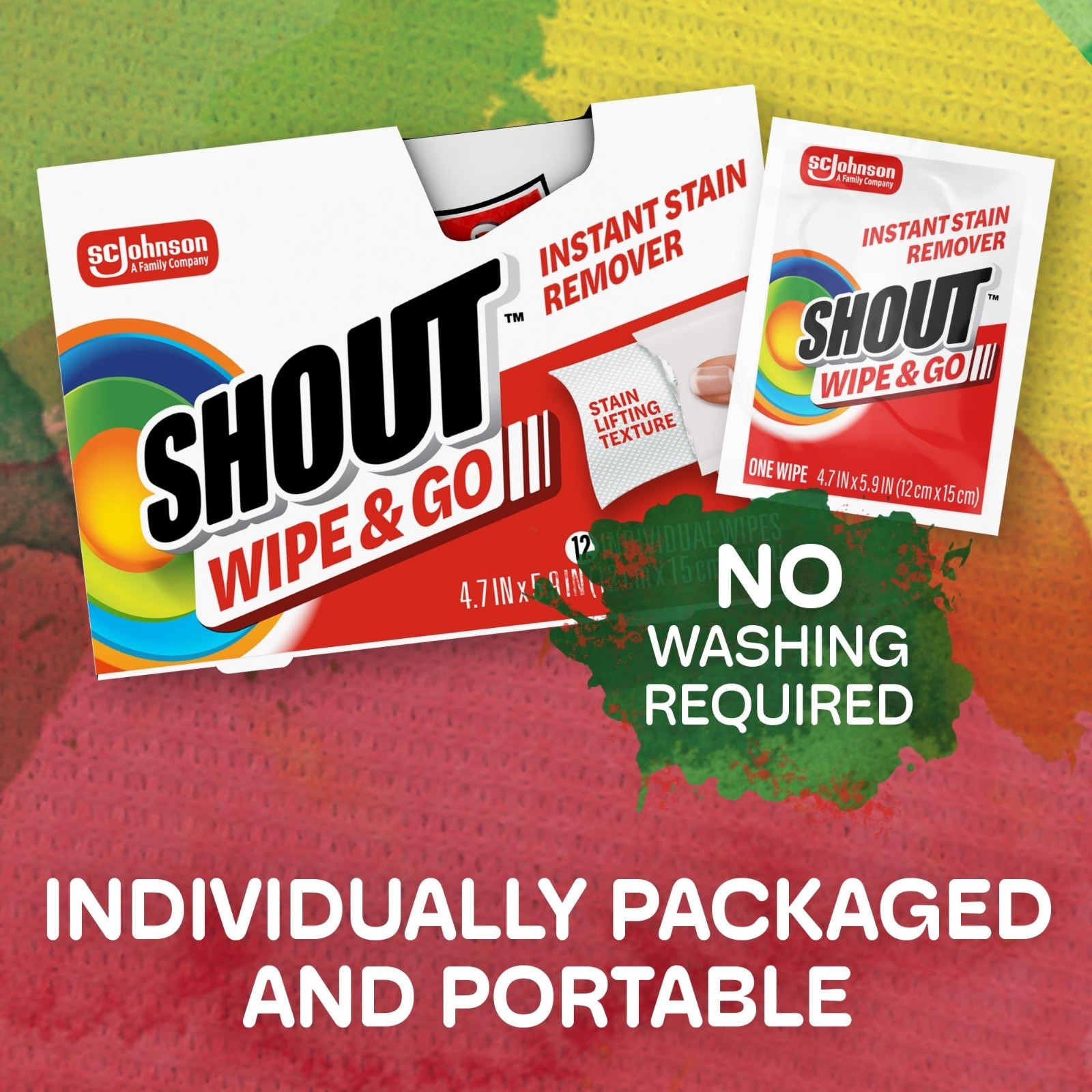 Instant Stain Remover Wipes – No Wash Needed, Safe for Colors, Travel & Diaper B