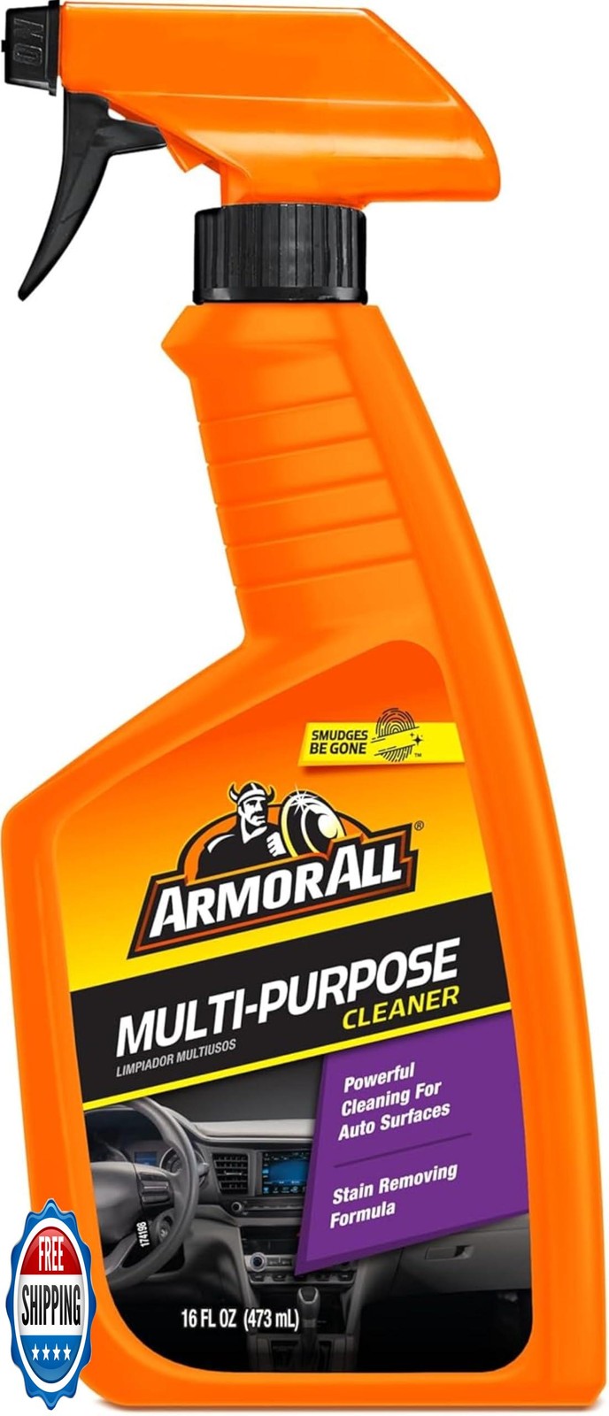 Armor All Multi Purpose Cleaner , Car Cleaner Spray for All Auto Surfaces, 16