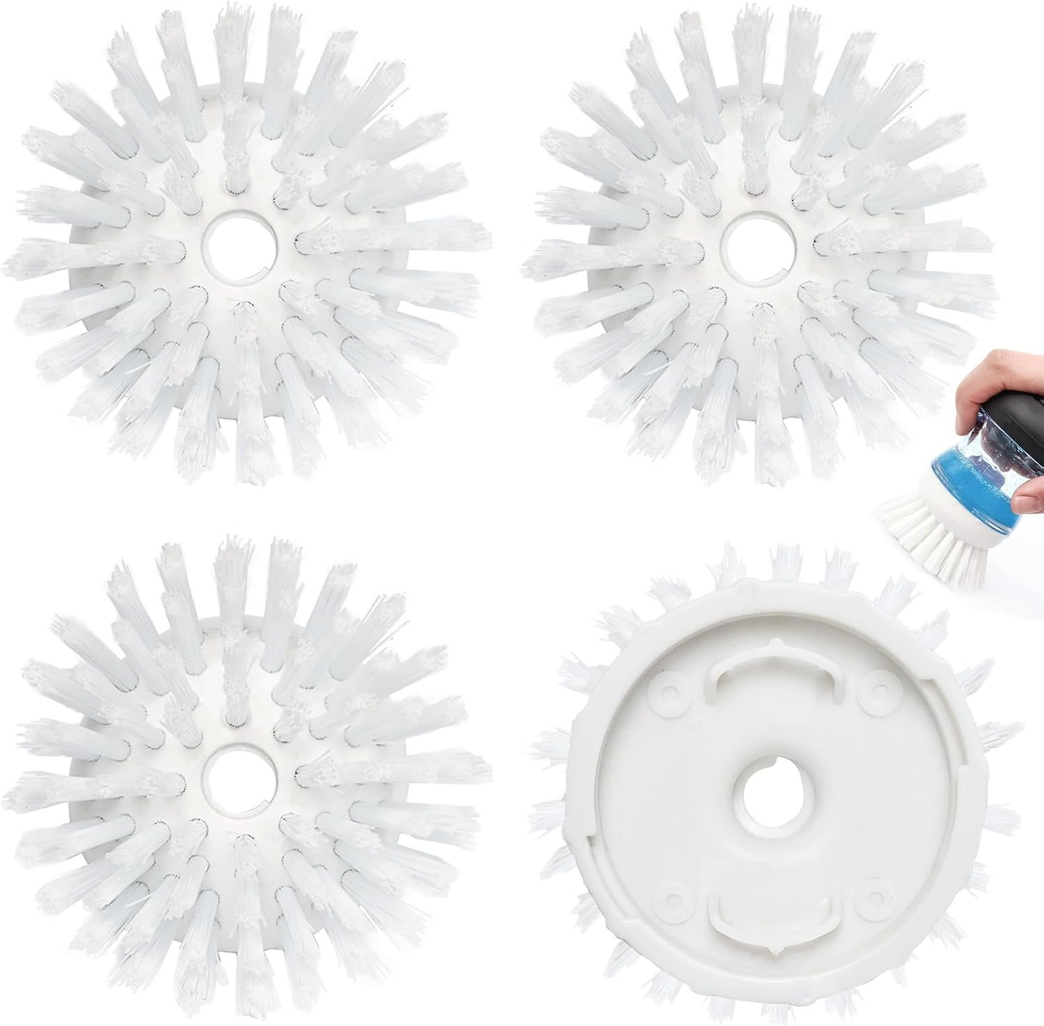 4 Pack Dish Brush Refill Heads for OXO Soap Dispensing Palm Brush, Kitchen Dish