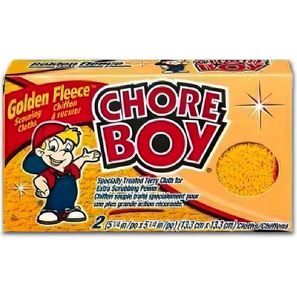 Chore Boy Golden Fleece Scrubbing Cloth, 2 Cloths 2 Count (Pack of 1), Gold
