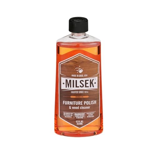 Milsek Orange Furniture Polish and Cleaner 12 Oz Multi Surface Wood Care