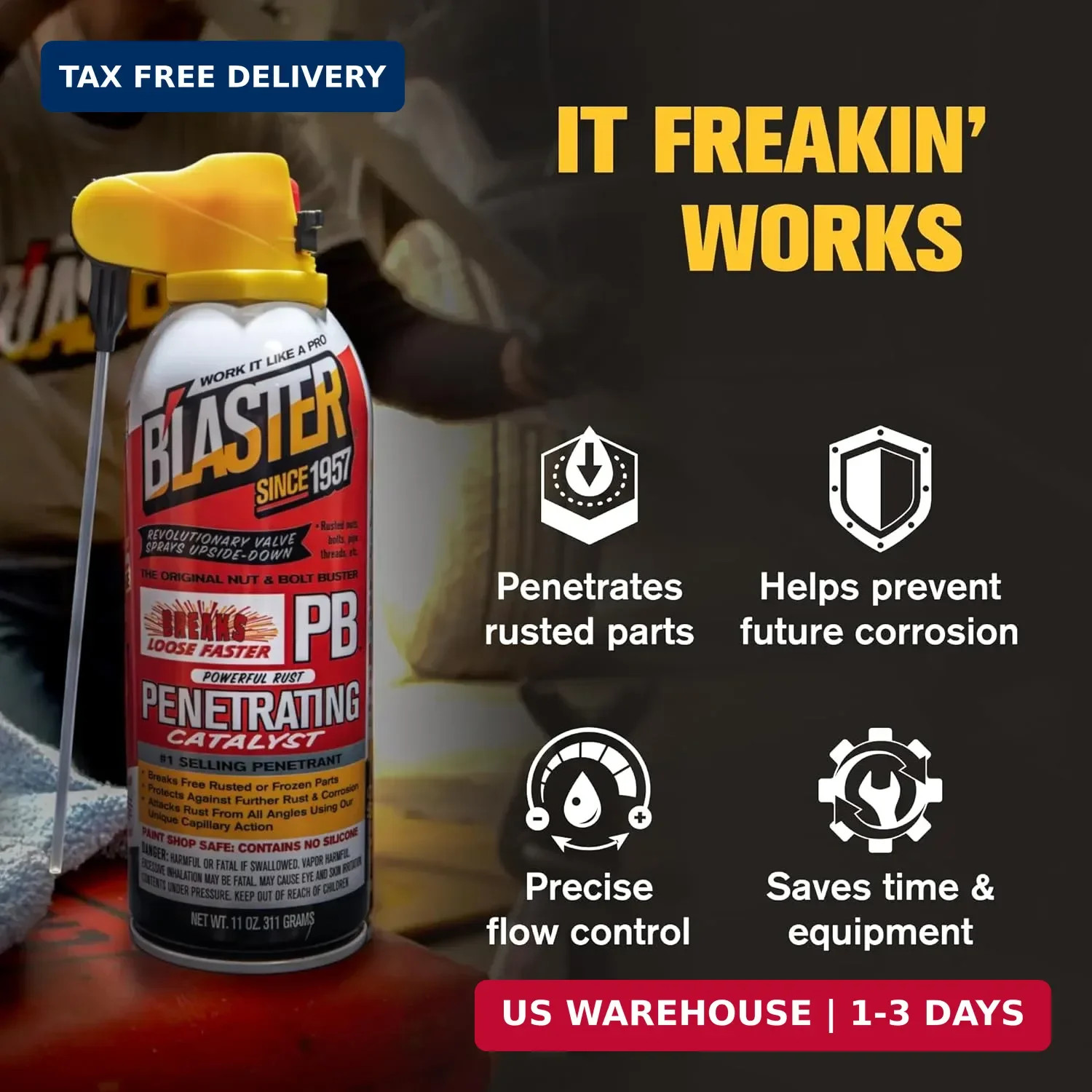 PB Blaster Penetrating Oil Spray, 11 oz Aerosol Cans (6-Pack) – Rust Remover & B
