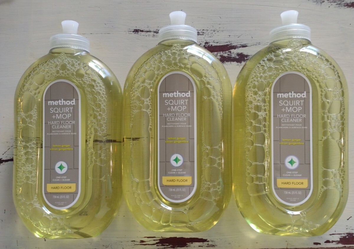 New Method Squirt & Mop Hard Floor Cleaner Lot of 3 Lemon Ginger Non Toxic 25 oz