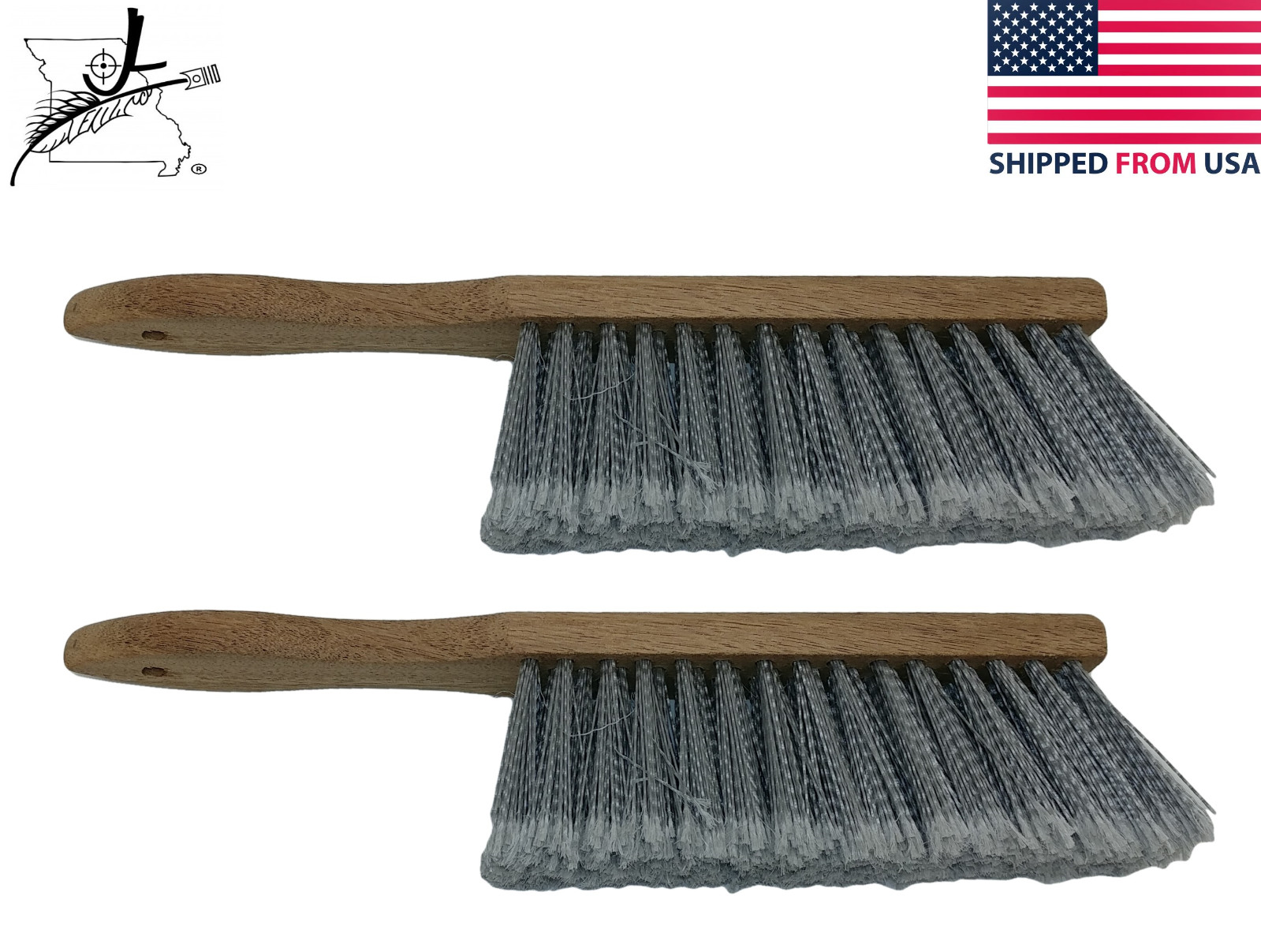 2x 7″ Bench Hand Brushes Shop Workshop Dust Car Home 14″ Overall Wood Handle