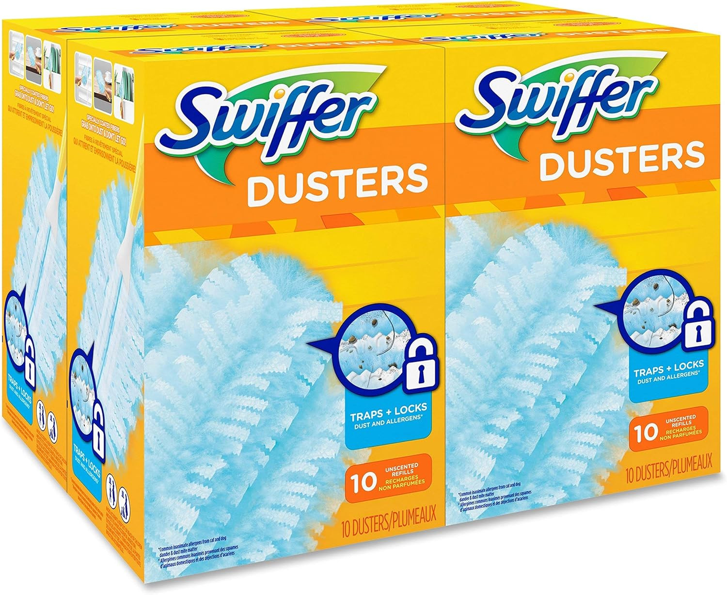 Swiffer 21459CT Refill Dusters, Dust Lock Fiber, Light Blue, Unscented, 10/Box,