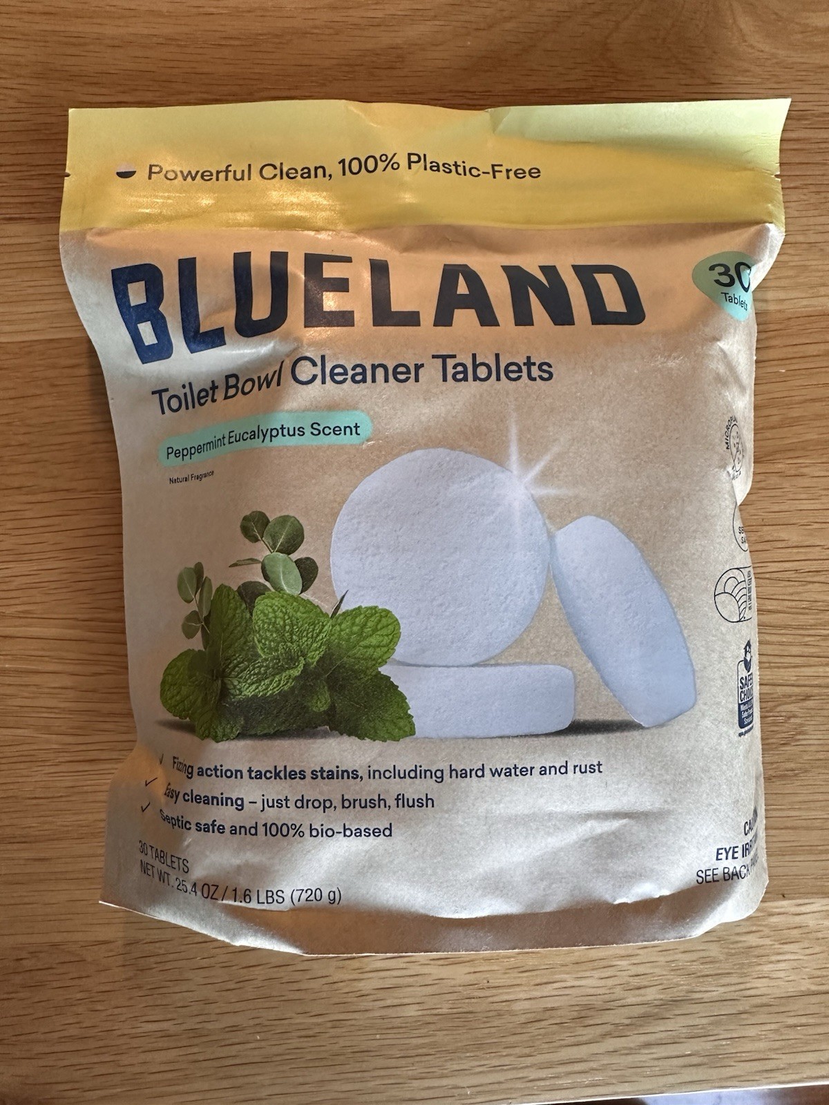 Blueland Toilet Bowl Cleaner Tablets Peppermint Eucalyptus 30 Plastic-Free