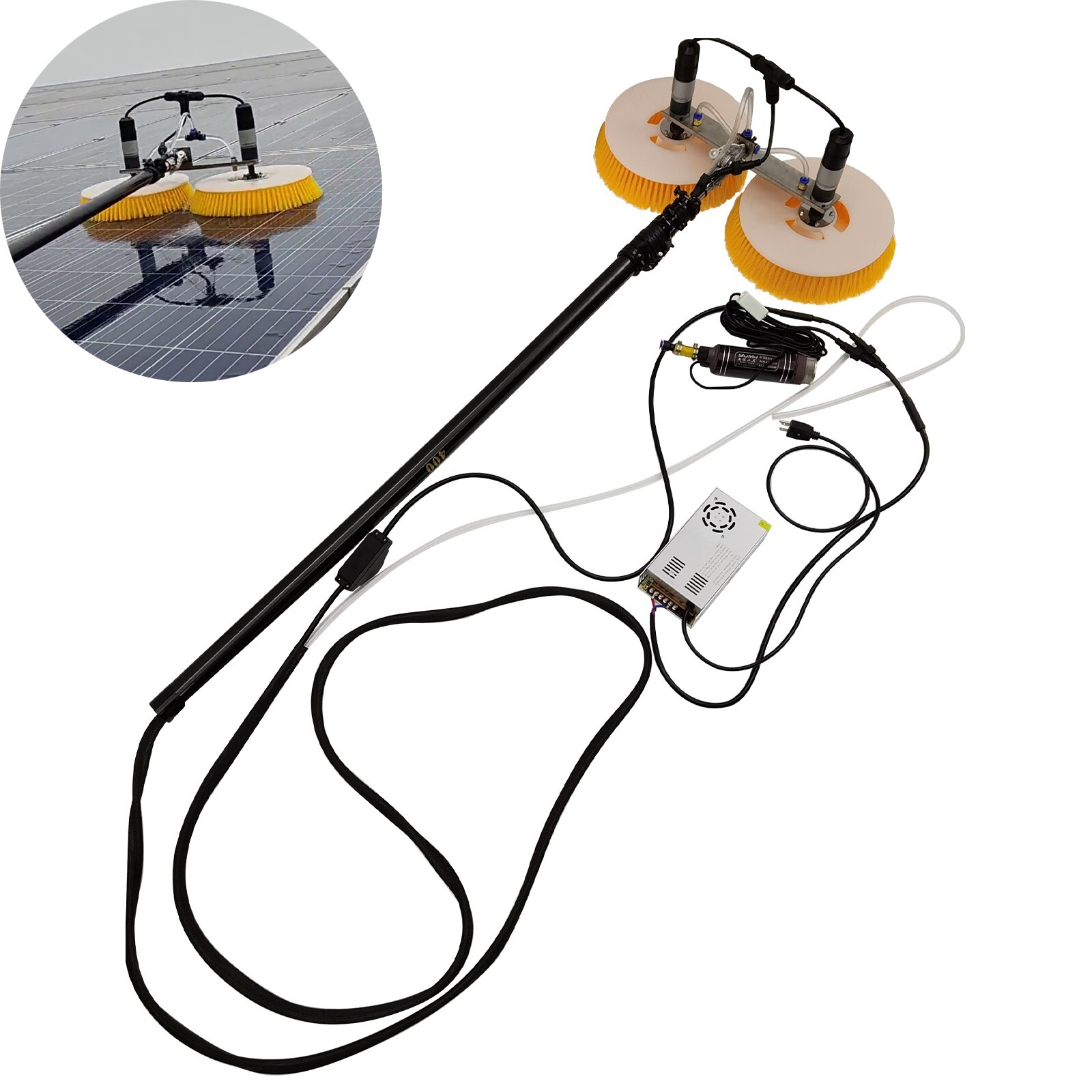 110V 4m Telescopic Rod Double Head Electric Solar Photovoltaic Cleaning Machine