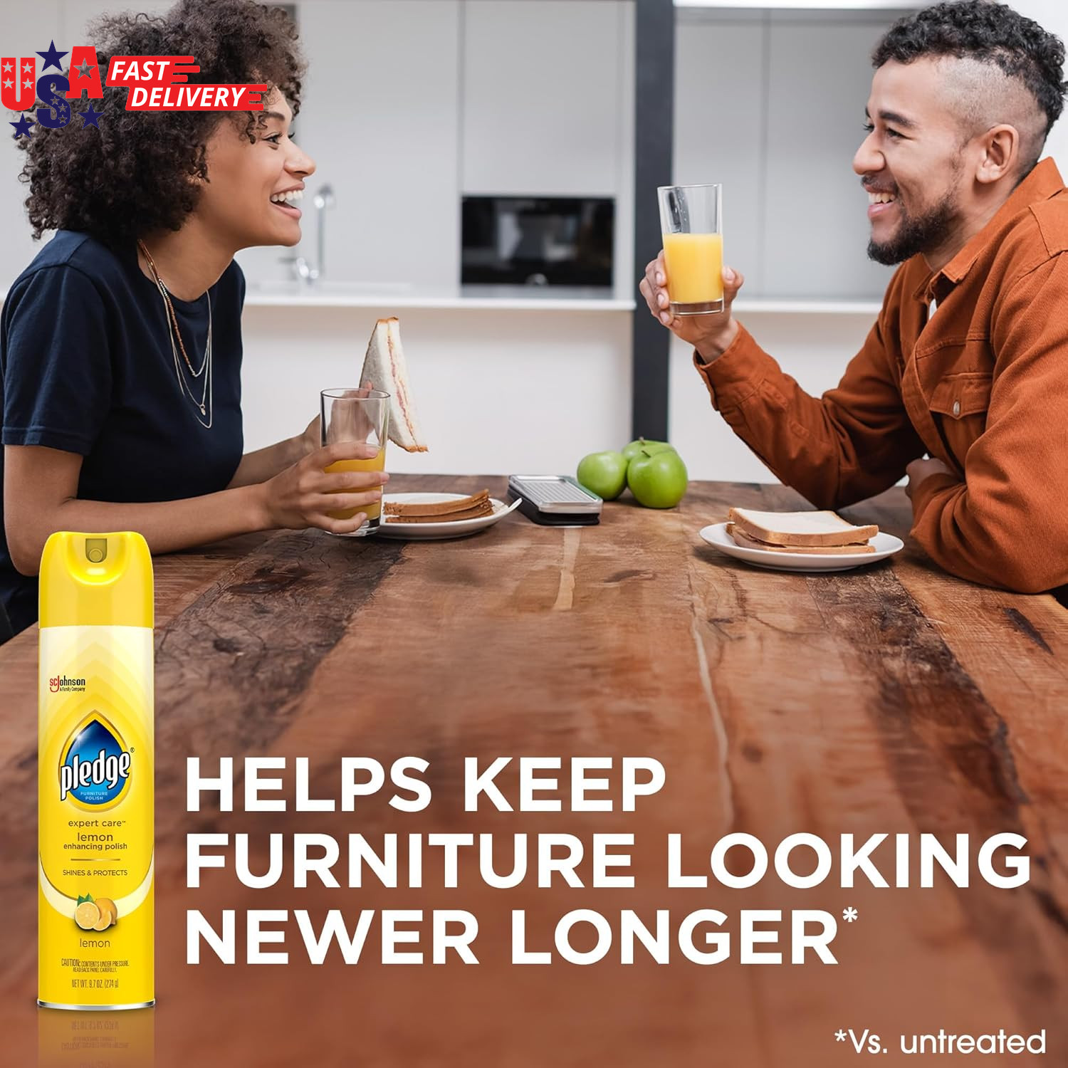 Pledge Enhancing Polish Spray, Wood Furniture & Stainless Steel Polish, Remove D