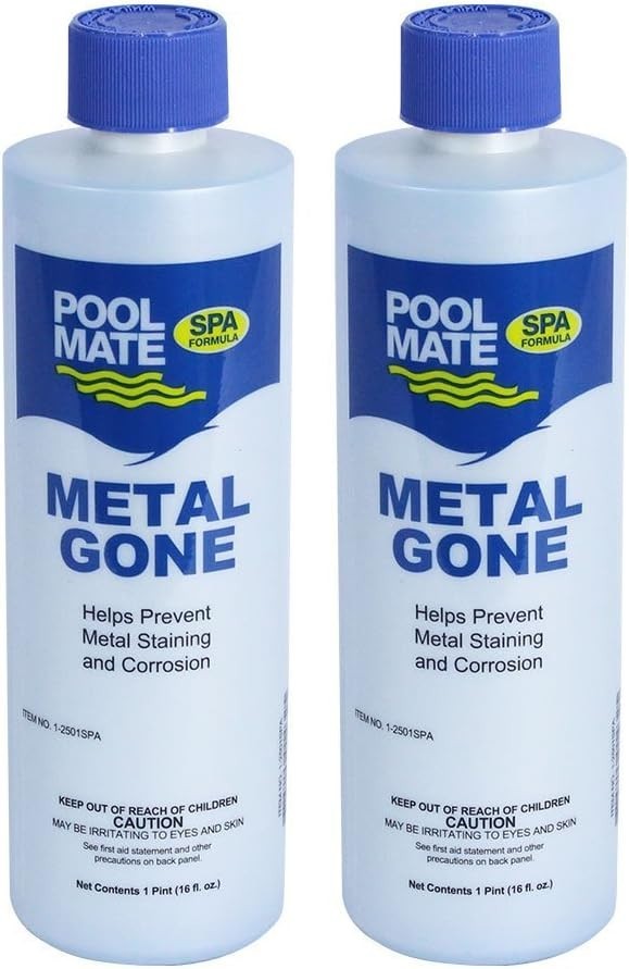 2-Pack Metal Gone – Easy Liquid Solution for Hot Tub Metal Stains and Corrosion
