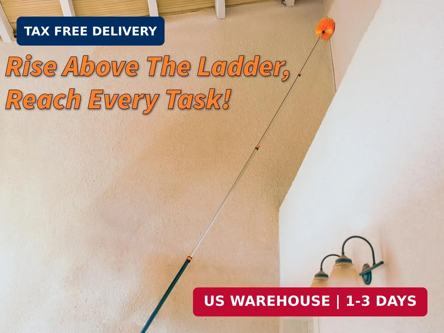 36 Foot High Reach Duster Kit with 5-30 ft Extension Pole // High Ceiling Dustin