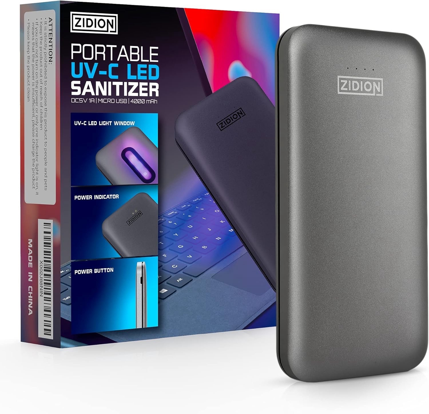 NEW UV-C Light Sanitizer Portable Case Sterilizer Germs Quick Clean 10-30 Second