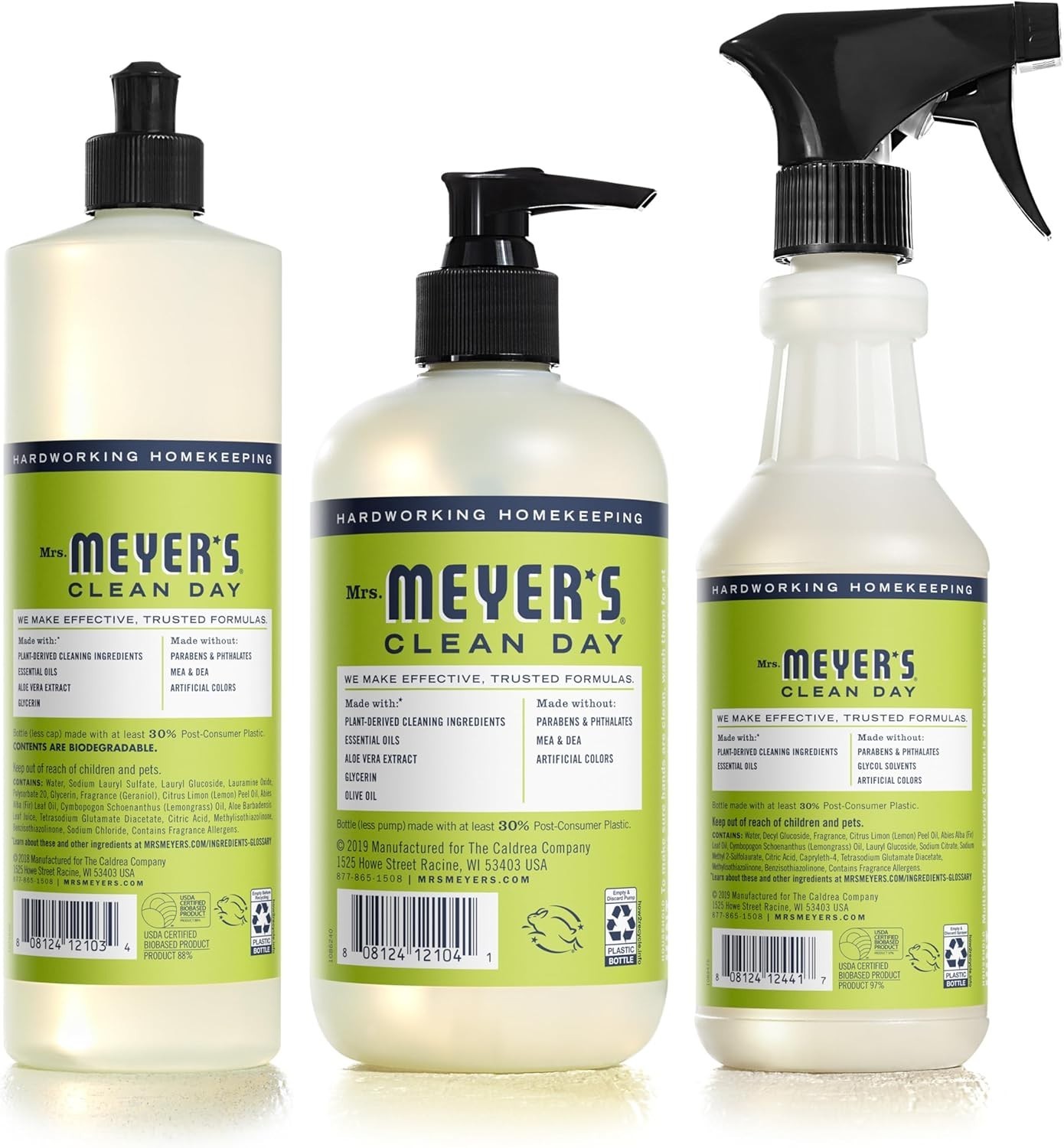 🔥✅ Mrs. Meyer’s Clean Day Kitchen Set Hand Soap Dish Soap Cleaner Lemon 3pc
