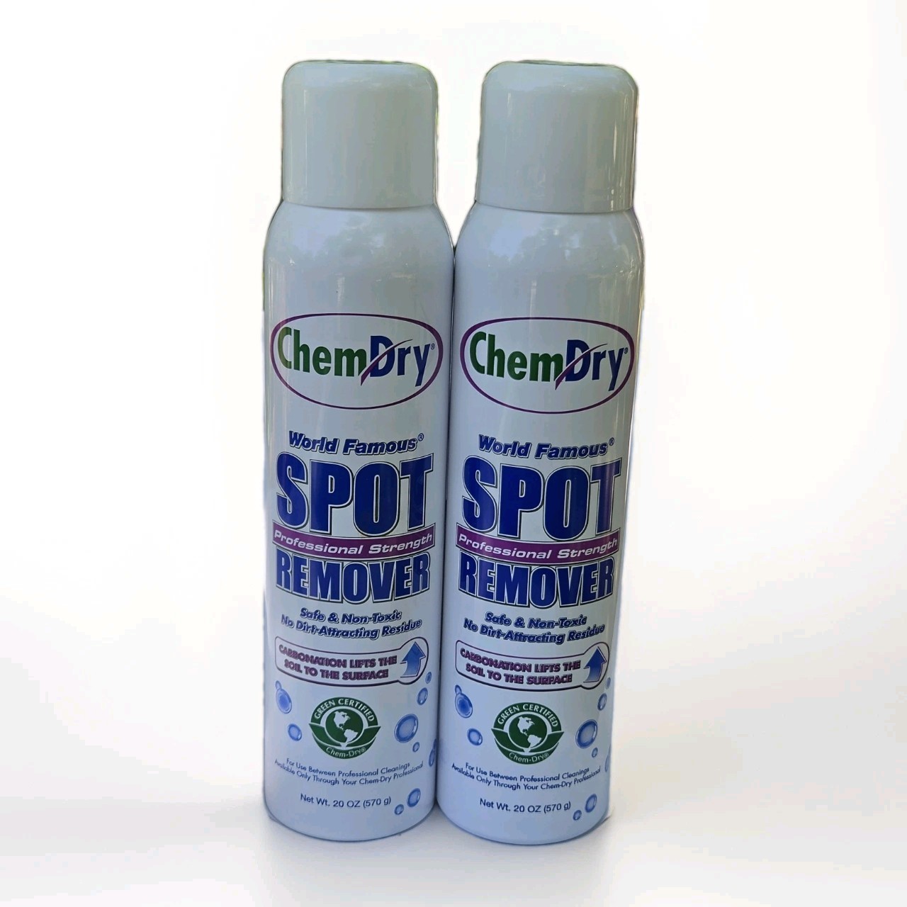 Chem-Dry Professional Strength Spot Remover 2 New 20oz Cans Green Certified USA