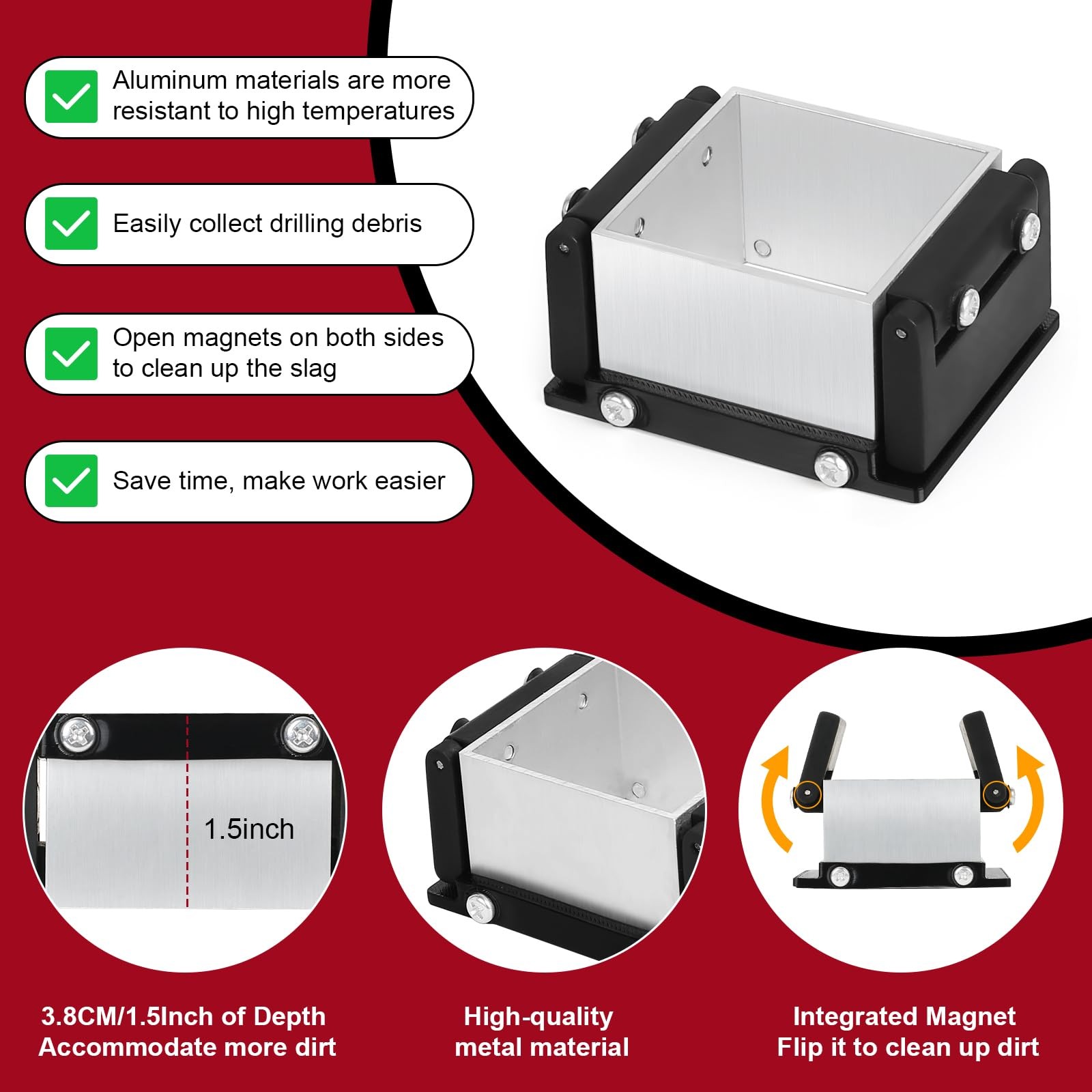 Chip Catcher, Magnetic Chip Collector, Heat-resistant Metal Shavings Chip Cat…