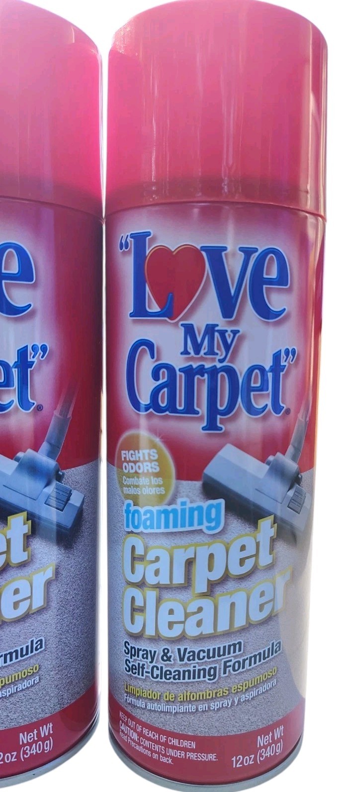Love My Carpet Cleaner Foam Spray Vacuum Self Cleaning 3 Pack 12oz each