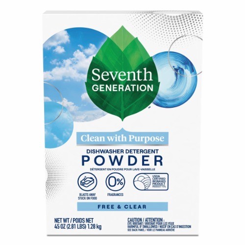 Seventh Generation Free & Clear Auto Dish Pwder 45oz Fragrance Dye Phosphate