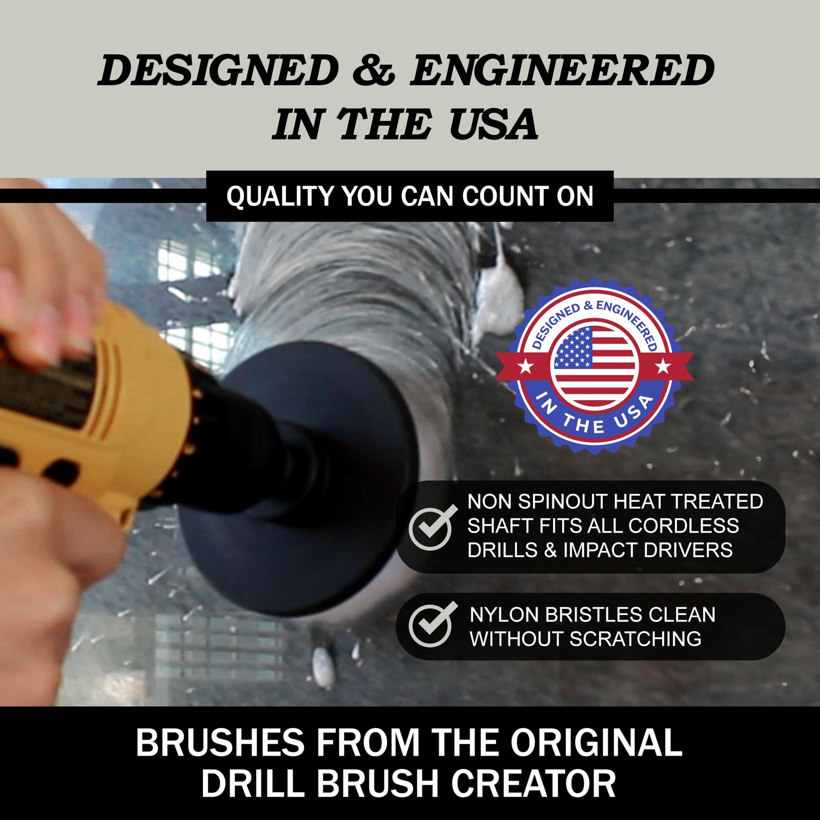 Car Detailing Kit Interior Cleaner Brush Set 3 Piece Drill Brush Cleaning Tool A