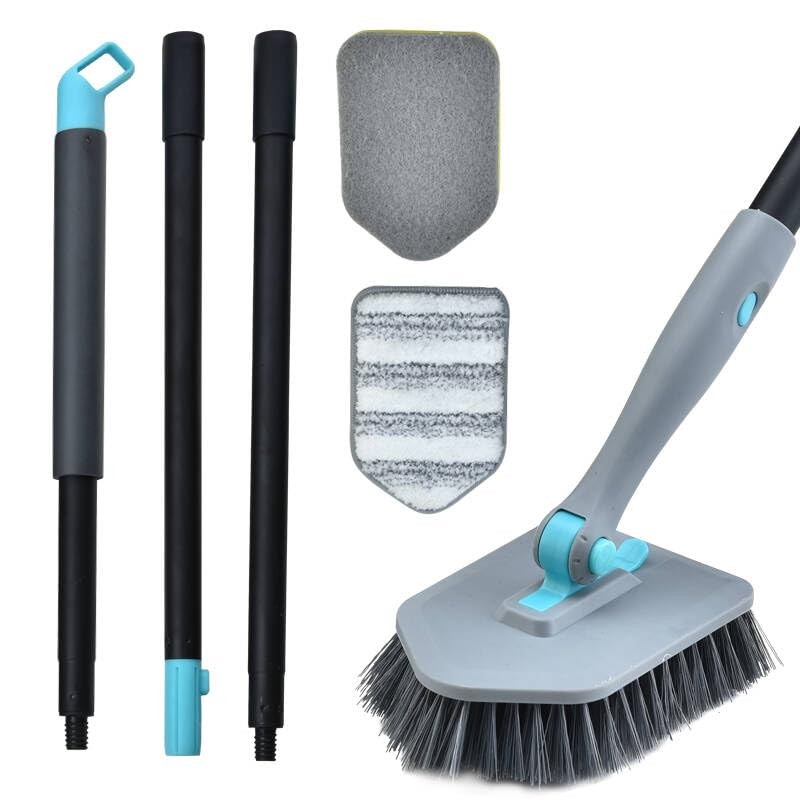 Shower Cleaning Brush With Long Handle 3 In 1 Tub And Tile Scrubber Brush With 5