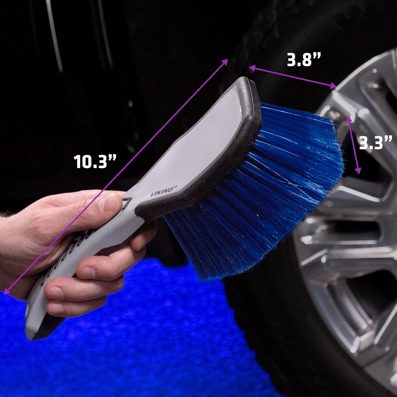 Wheel Brush for Rims, Cleaning Brush for Tires, Grey, 10.3 x 3.3 x 3.8 Inch