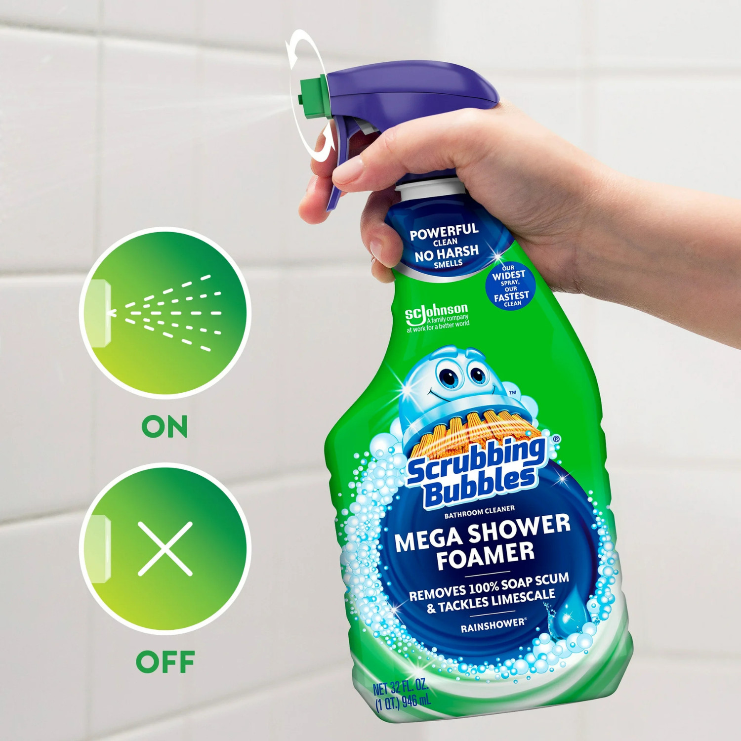 6Pk Scrubbing Bubbles Mega Shower Foamer Bathroom Cleaner Rainshower Spray 32oz