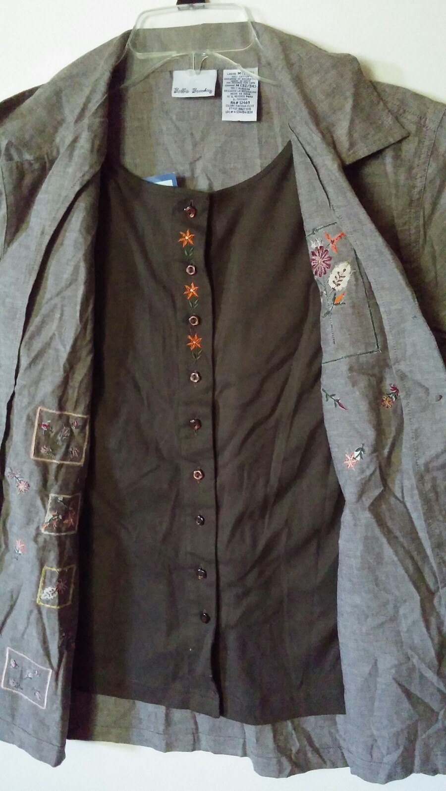 BOBBIE BROOKS LADIES LAYERED-LOOK SHIRT TACOMA OLIVE SIZE MEDIUM 100% COTTON NWT