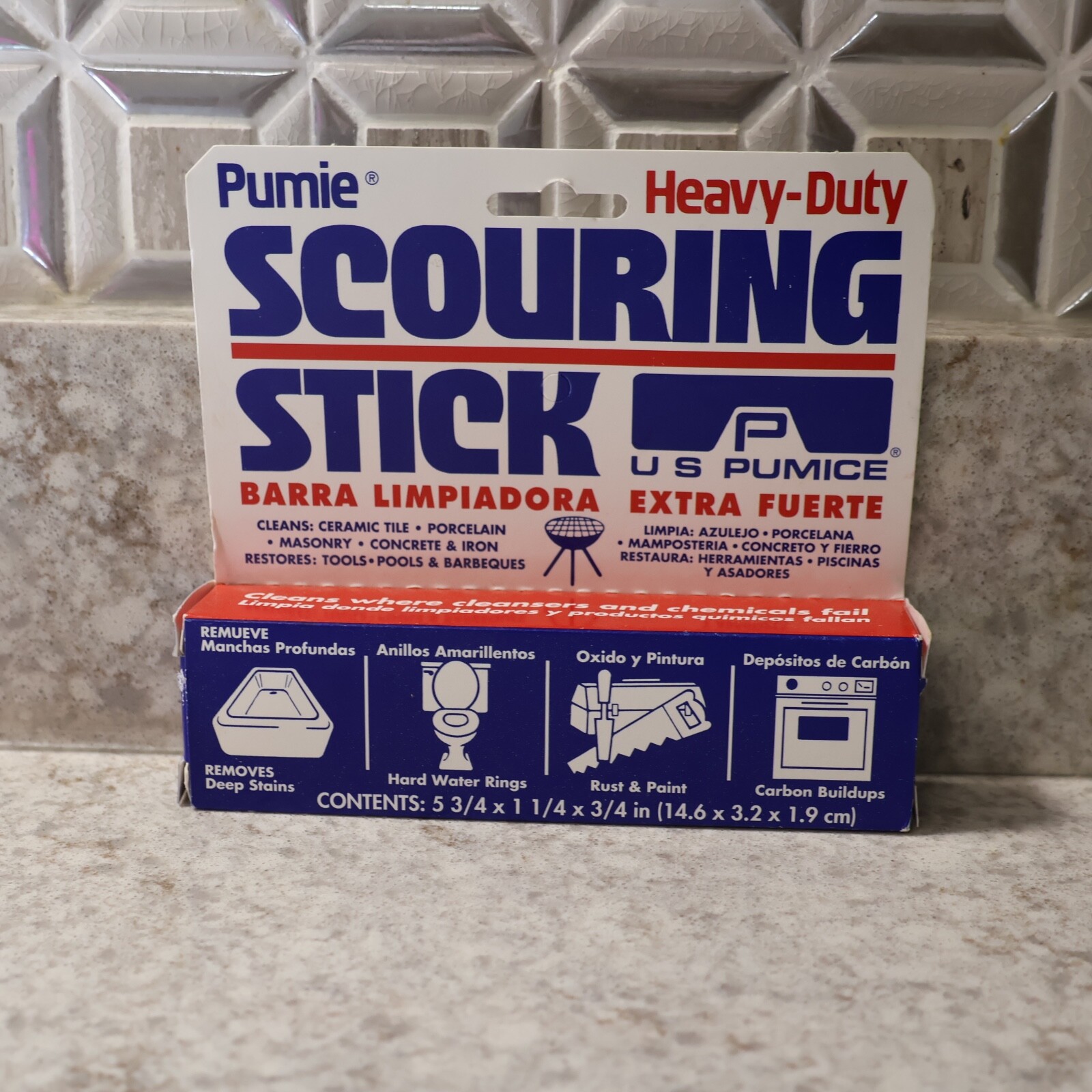 US Pumie Pumice Heavy Duty Scouring Stick Stone Cleaner TOILET GRILL TUB