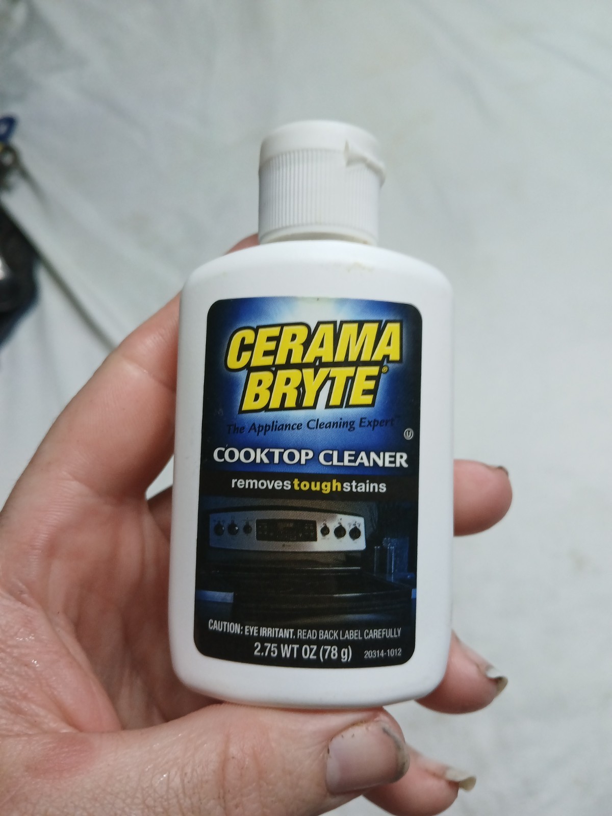small bottle of Cerama Bryte Cooktop Cleaner. 2.75oz