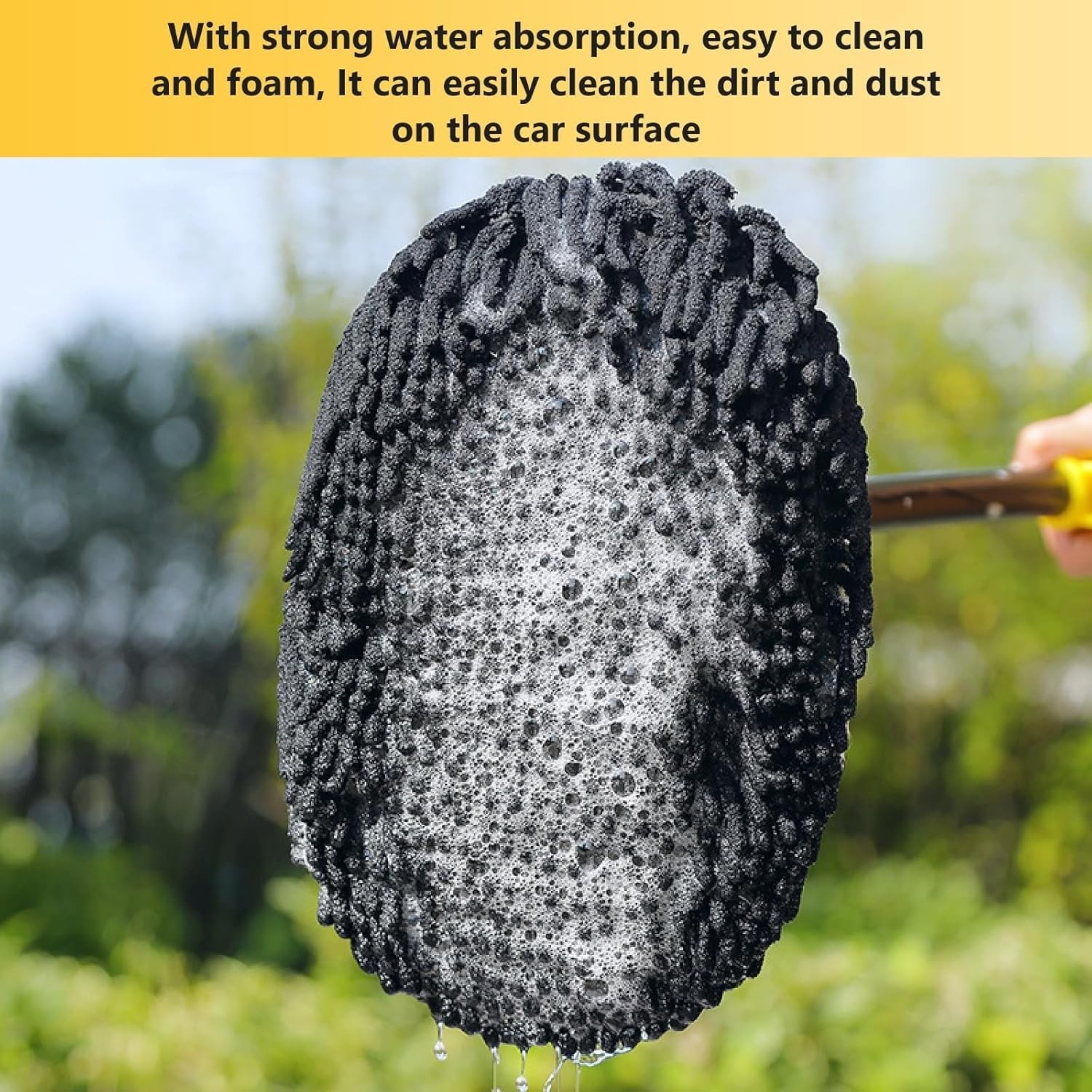 15° Curved Car Wash Brush with 43″ Telescopic Handle