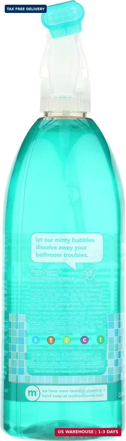 Method Foaming TUB+TILE CLEANER, Eucalyptus Mint, 28 Ounce, 1 pack, Packaging Ma
