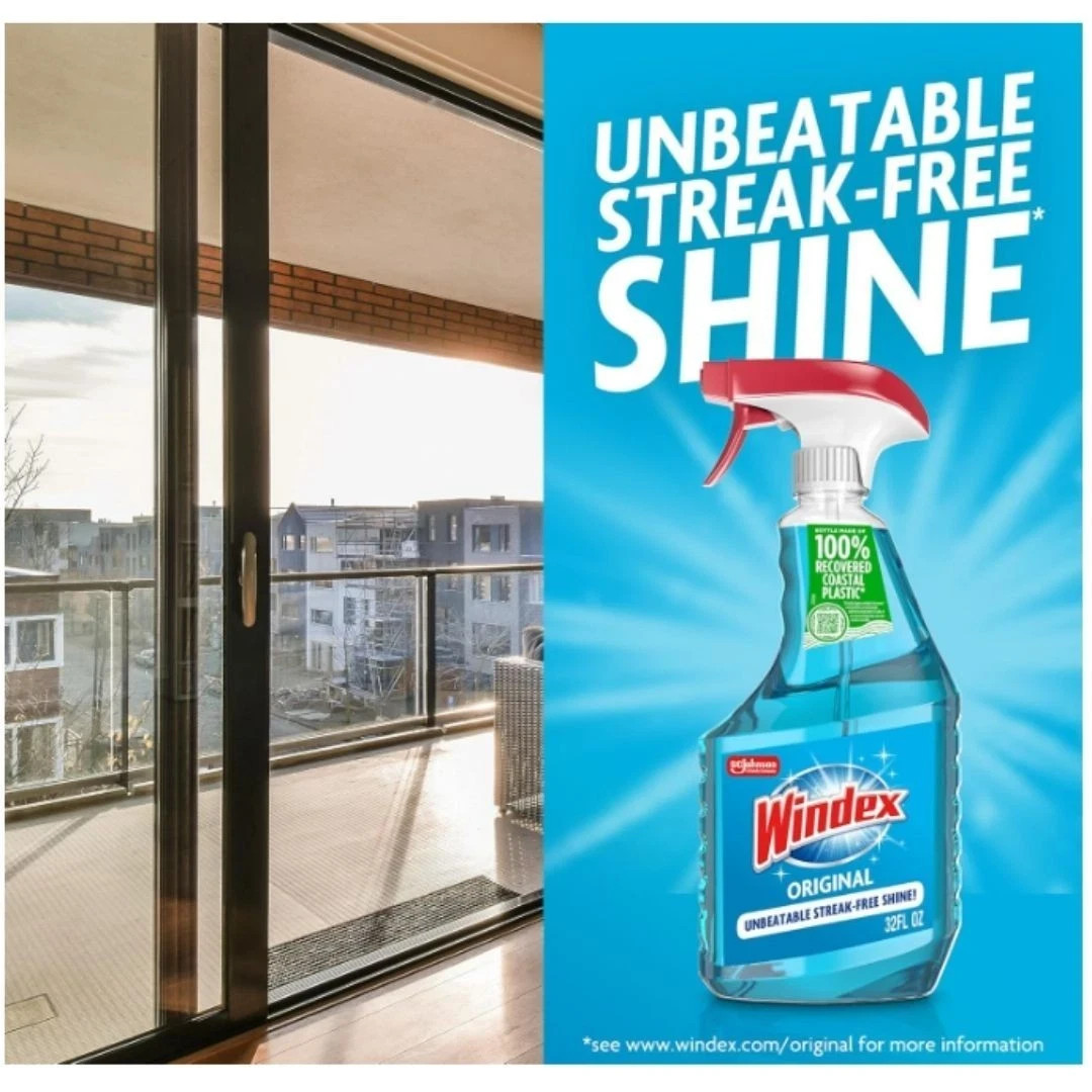 Windex Glass and Window Cleaner Spray Bottle, Original Blue Scent, 23 Fl Oz