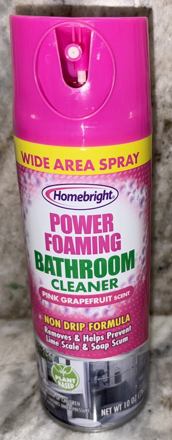 Homebright Power Foaming Bathroom Cleaner 10oz Pink Grapefruit Scent-NEW-SHIP24H