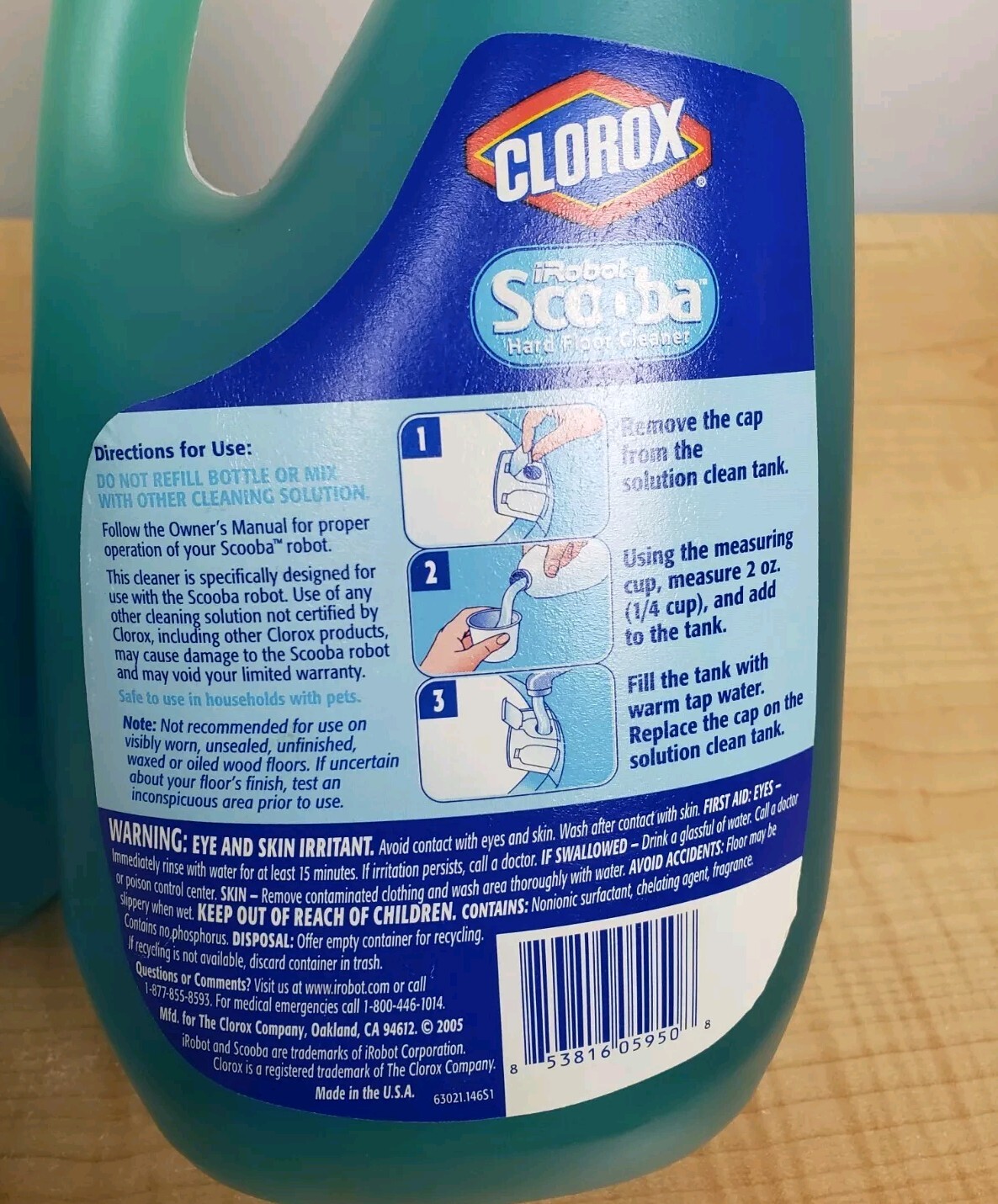 Lot of 2 Clorox iRobot Scooba Hard Floor Cleaner Solution 32 oz Bottles Sealed