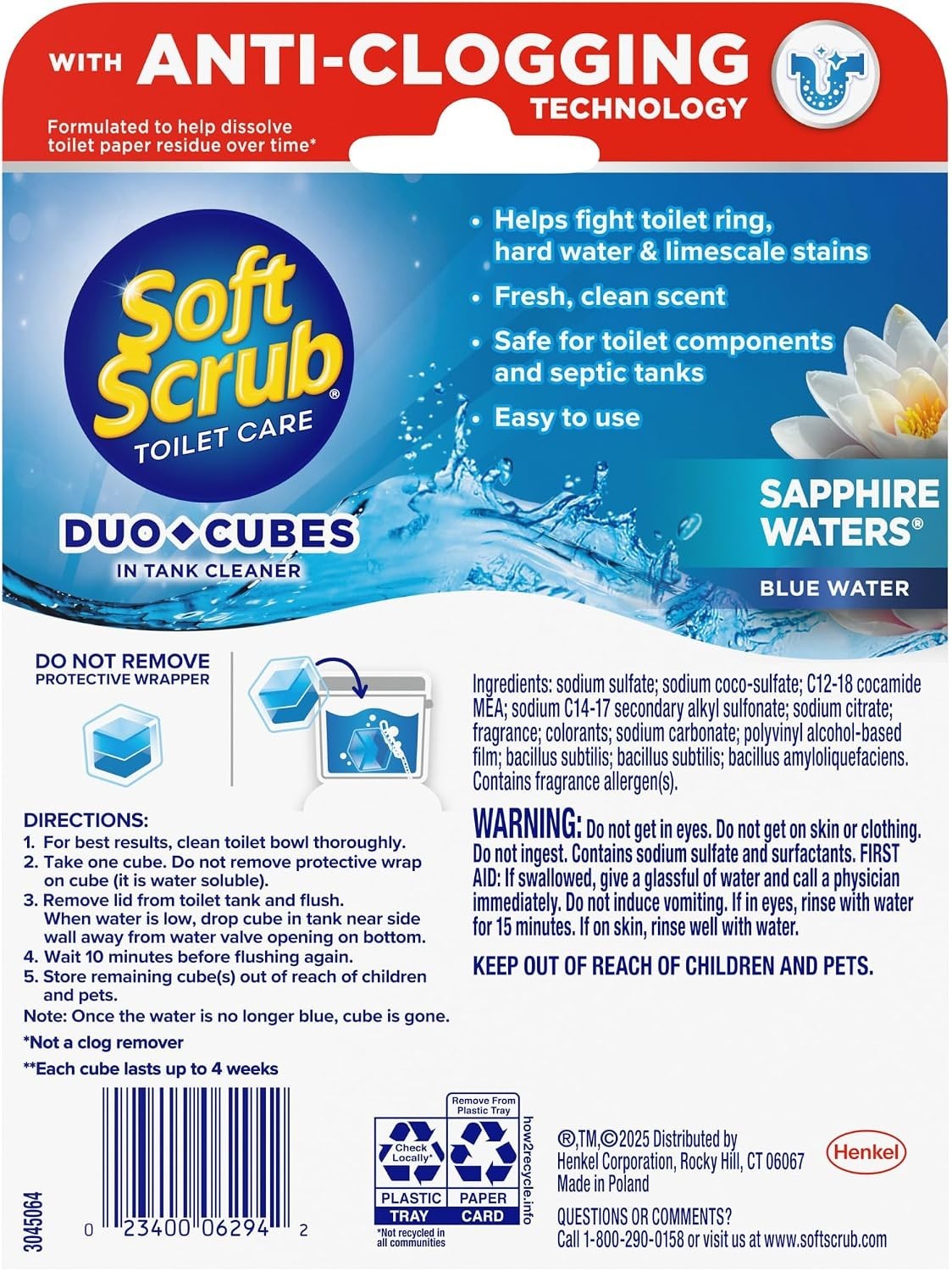 In-Tank Toilet Cleaner Duo-Cubes – Sapphire Waters Scent, 16 Weeks of Freshness