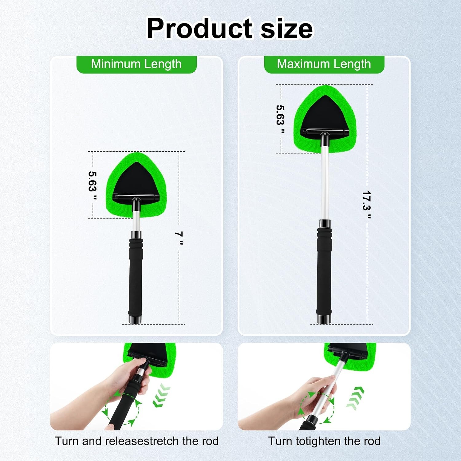 Windshield Cleaner Tool, Car Interior and Exterior Window Cleaning Kit with E…