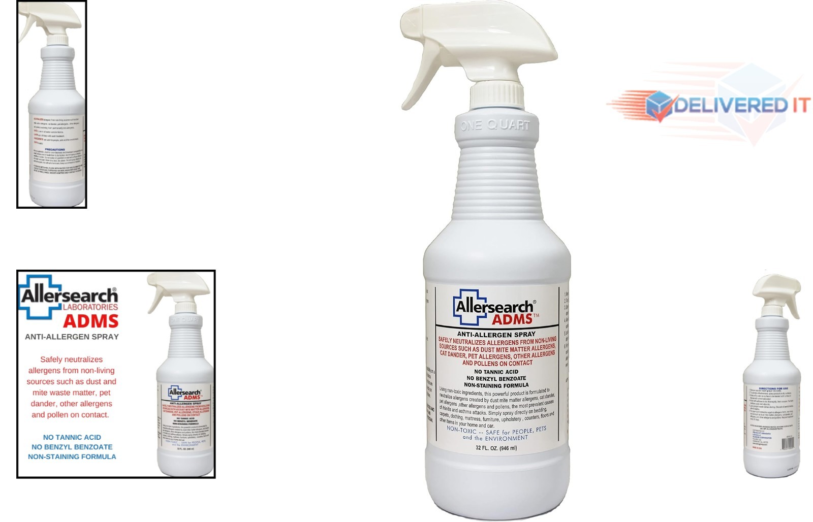 Anti-Allergen Spray 32oz Neutralizes Dust Mite Pollen Pet Dander Multi-Surface