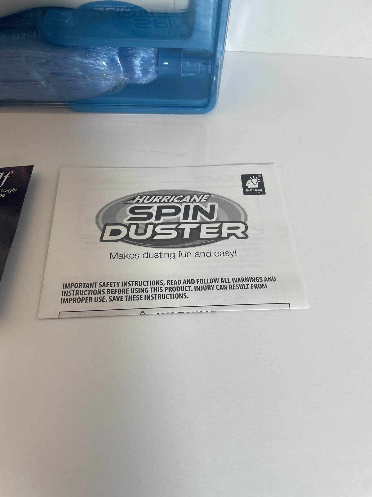 Hurricane Spin Duster Motorized Dust Wand w/3ft Extension For Ceiling Fans