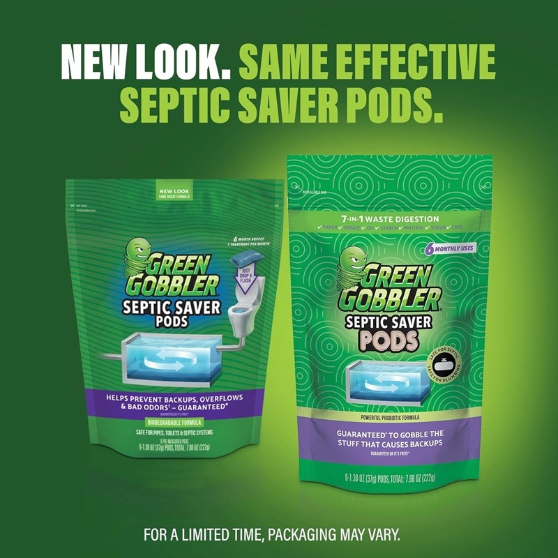Green Gobbler SEPTIC SAVER Treatment Digestive Enzyme Septic Tank 6 Month Supply