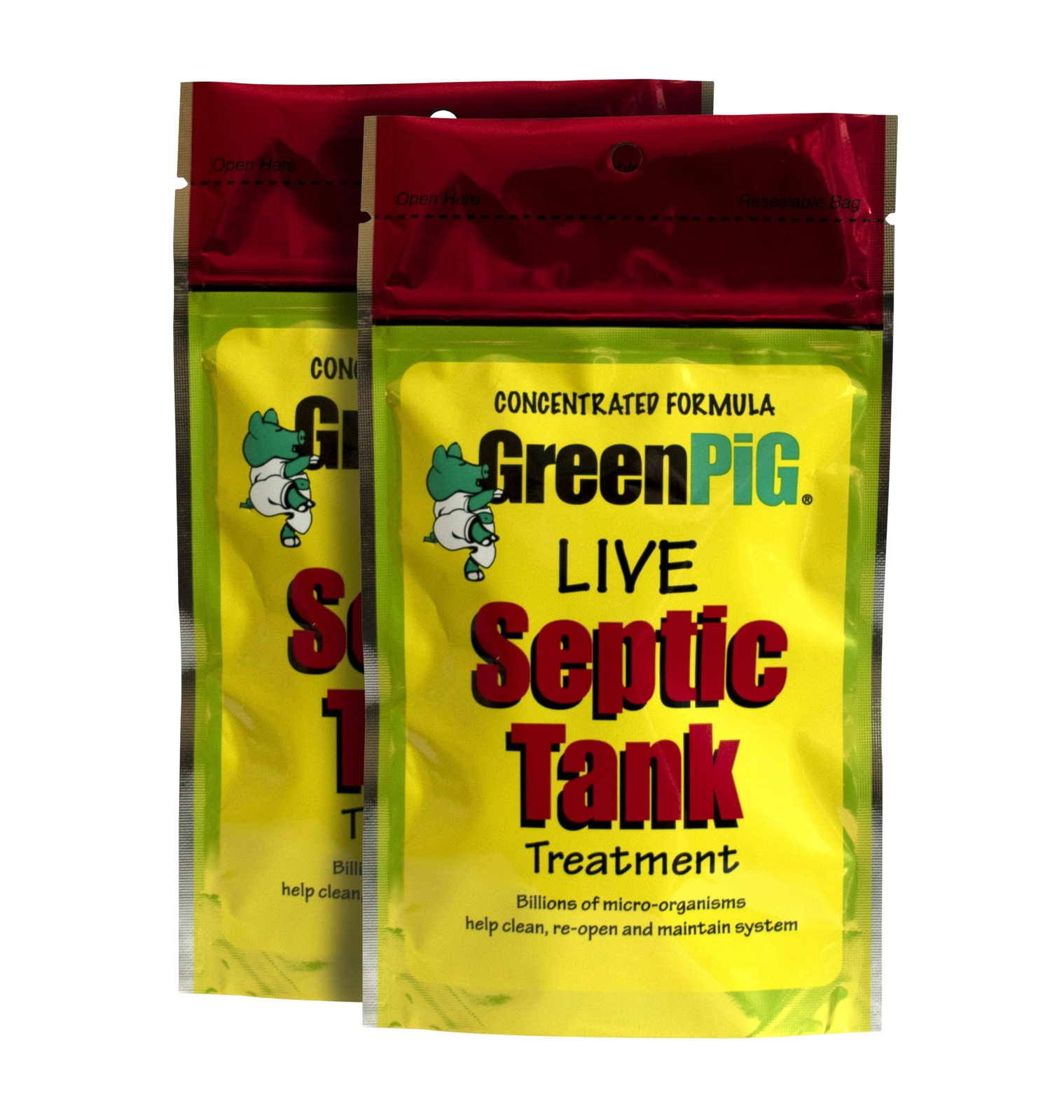 GREEN PIG Live Septic Tank Treatment Aids in the Breakdown of Septic Waste t…