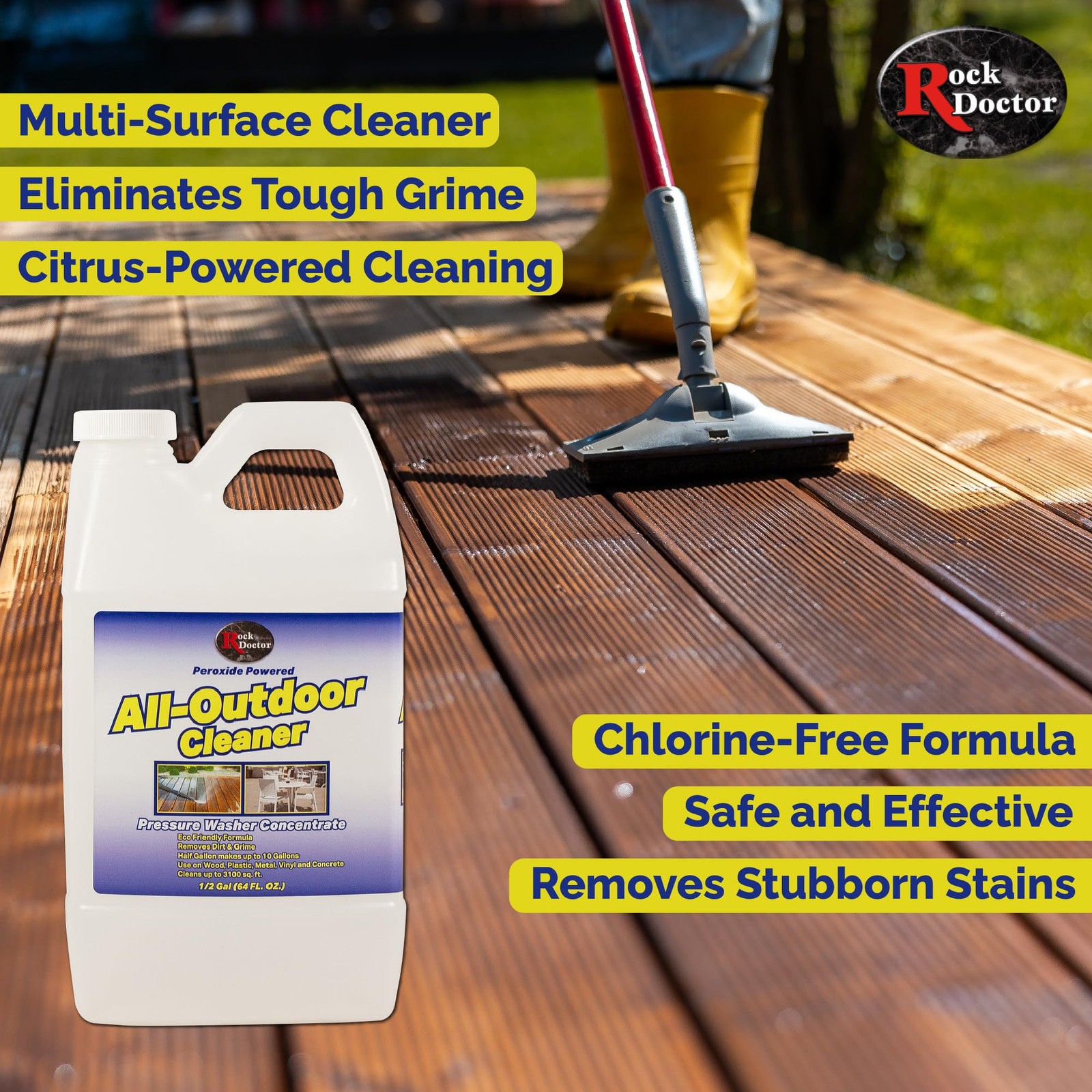 Outdoor Pressure Washer Cleaner, Natural Cleaning Solution Removes Stains and…