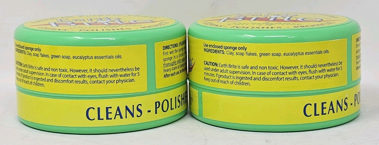 2 x’s Earth Brite Natural All Purpose Cleaner Eucalyptus 10.5 oz w/ Sponge NEW