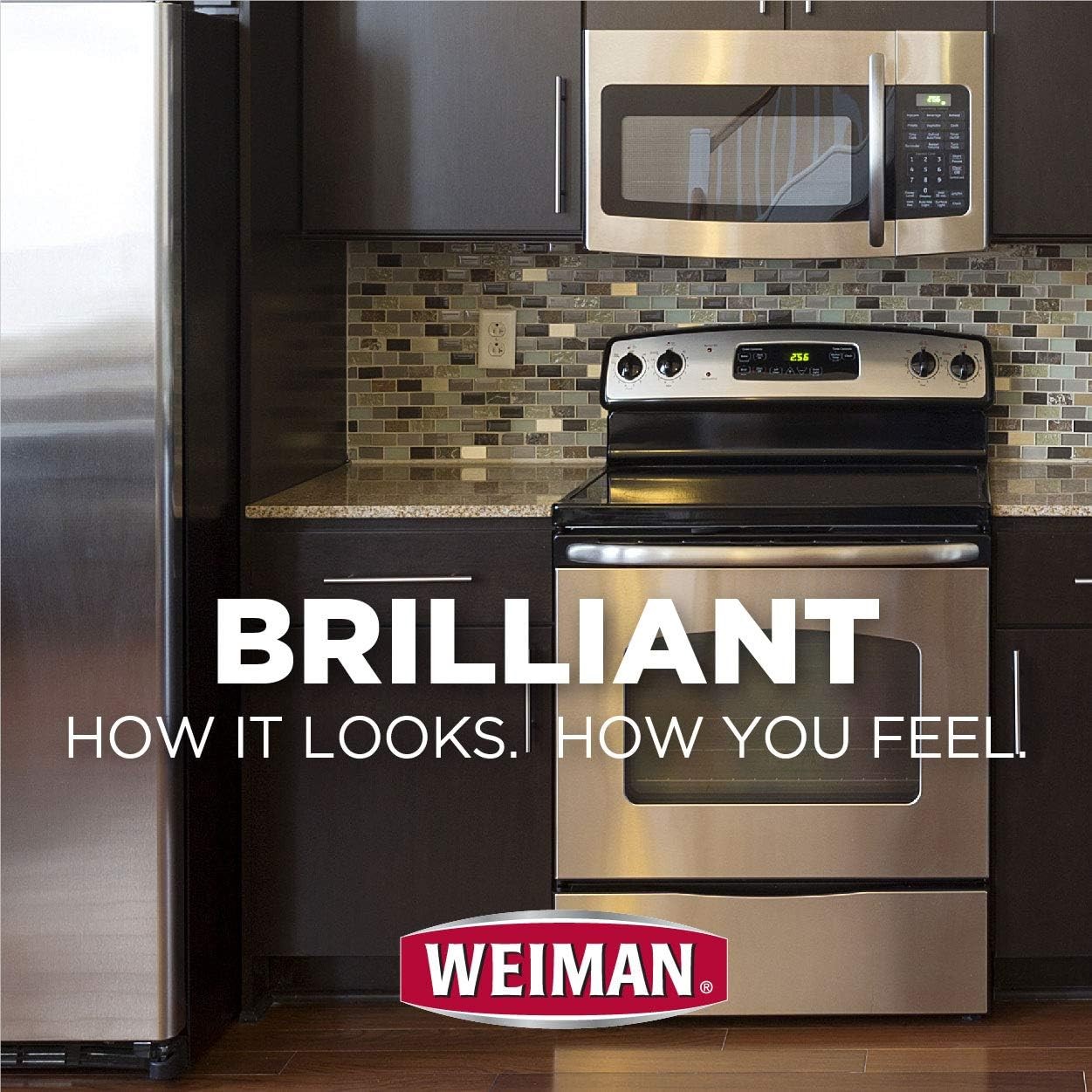 Weiman Stainless Steel Cleaner and Polish – Streak-Free Shine for Refrigerators,