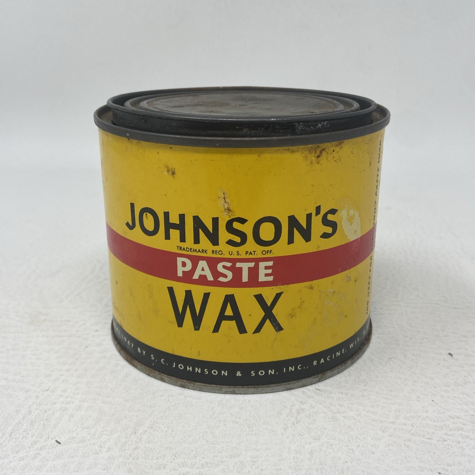Vintage Johnson’s Paste Wax S.C. Johnson & Son 1 Pound Can 75% FULL Made in USA