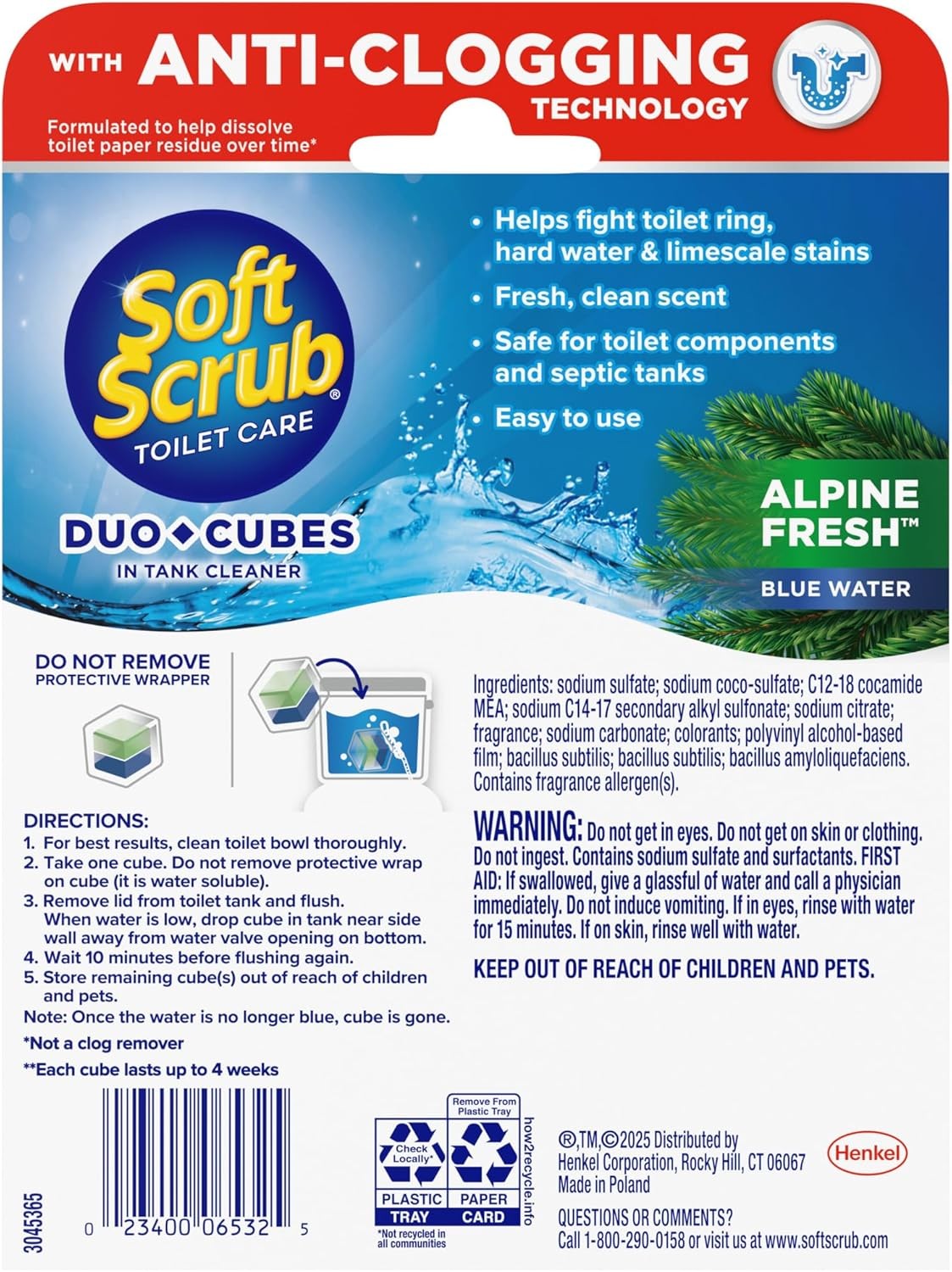Soft Scrub In-Tank Toilet Cleaner Duo-Cubes 4ct